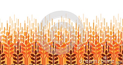 Wheat ears pattern. Vector agriculture background. Wheat field Vector Illustration