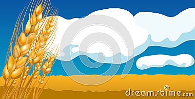 Wheat Field Vector Illustration