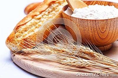 Wheat and flour Stock Photo