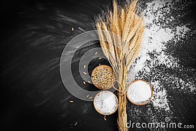 Wheat and flour Stock Photo