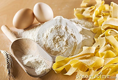 Wheat Flour Pasta Ingredients Stock Photo