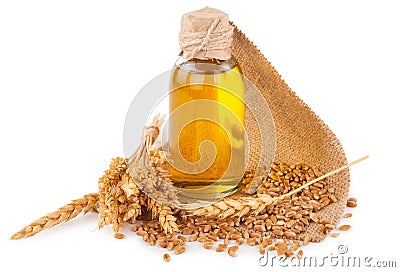 Wheat germ oil Stock Photo