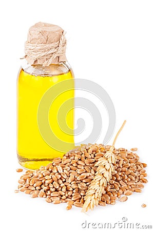 Wheat germ oil Stock Photo