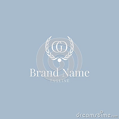 Wheat GO logo elegance skyblue Stock Photo