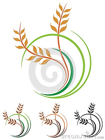 Wheat grains logo Vector Illustration