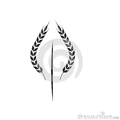 Wheat gunungan wayang icon vector concept design template Vector Illustration