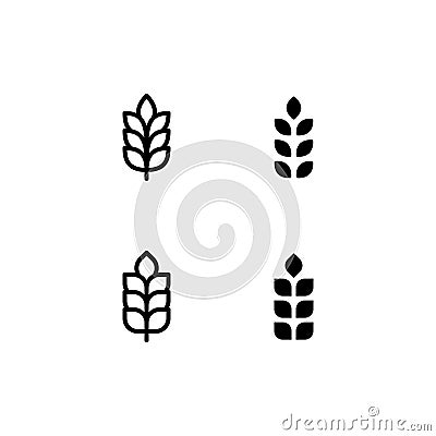Wheat Icon Logo Vector Symbol. Grain Icon Isolated on White Background Stock Photo