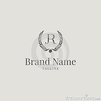 Wheat JR logo elegance luxury Stock Photo