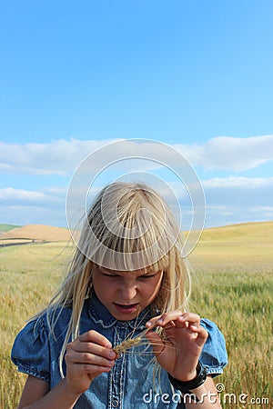 Wheat Kernel Girl Stock Photo