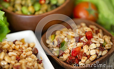 Wheat kernel salad Stock Photo