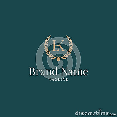 Wheat LK logo elegance Stock Photo