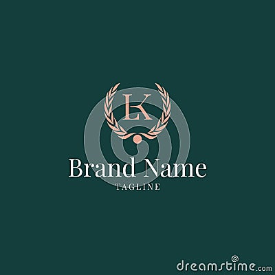 Wheat LK logo elegance Stock Photo