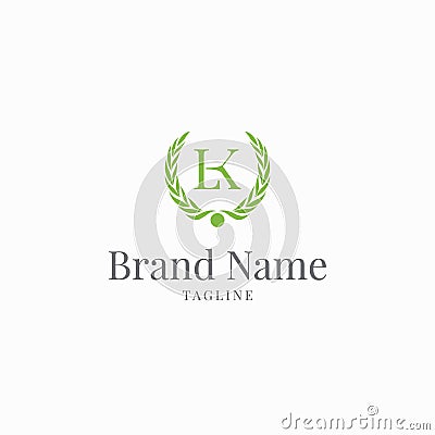 Wheat LK logo elegance Stock Photo