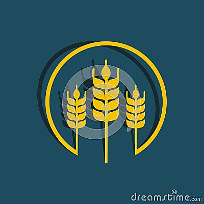 Wheat oats logo design Vector Illustration