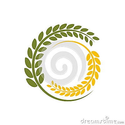 Wheat oats logo design Stock Photo