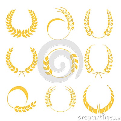 Wheat rice spike Vector Illustration