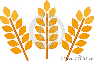 Wheat and rye ears. Barley rice grains and elements for beer logo or organic agricultural food. Vector illustration Vector Illustration