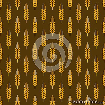 Wheat seamless pattern Vector Illustration