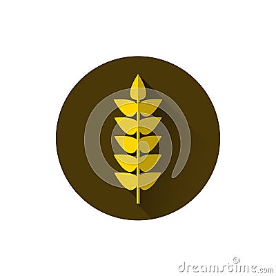 Wheat Spike Icon Ripe Crop Grain Vector Illustration