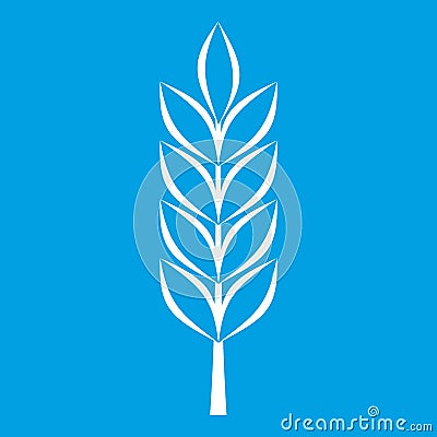 Wheat spike icon white Vector Illustration