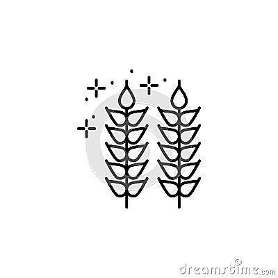 Wheat, spikes icon. Simple line, outline vector of Thanksgiving day icons for ui and ux, website or mobile application Stock Photo