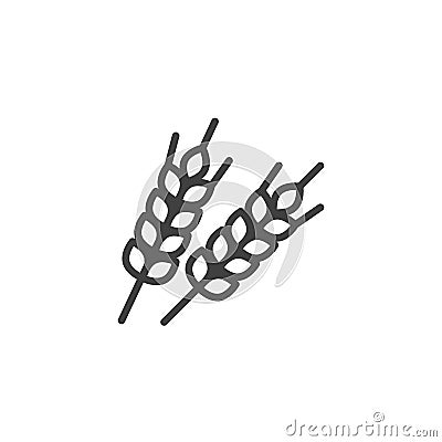 Wheat spikes line icon Vector Illustration
