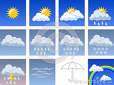 Wheather symbols Vector Illustration