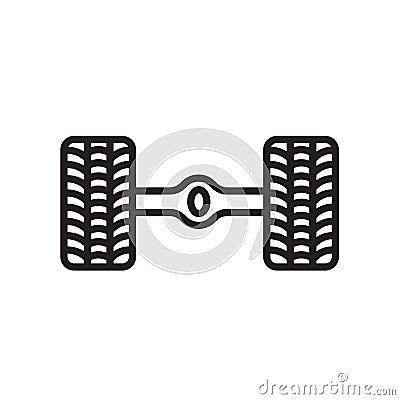 Wheel alignment icon vector sign and symbol isolated on white ba Vector Illustration