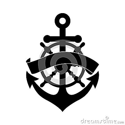 Wheel and Anchor Vector Illustration