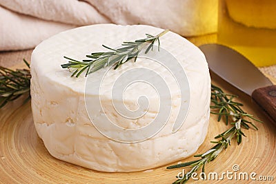 Wheel of brazilian traditional cheese Minas Stock Photo