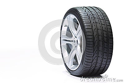 Wheel car, Car tire, Aluminum wheels on white backgroun Stock Photo