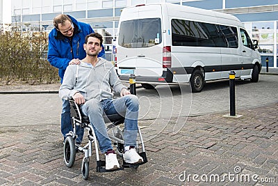 Wheel chair taxi Stock Photo