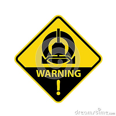 Wheel clamping in operation road sign - parking clamp warning Vector Illustration