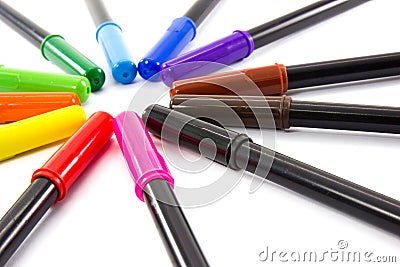 Wheel colorful pen Stock Photo