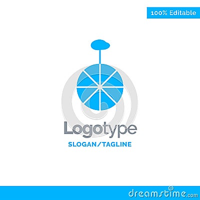 Wheel, Cycle, Circus Blue Business Logo Template Vector Illustration