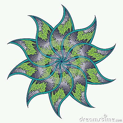 Wheel Cycled Pastel Mandala Vector Illustration