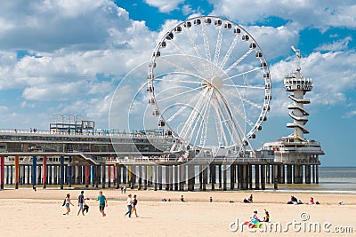 Wheel at De Pier in Scheveningen Editorial Stock Photo