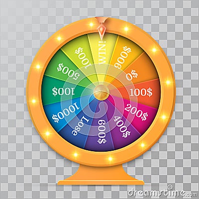 Wheel of fortune 3d object Vector Illustration