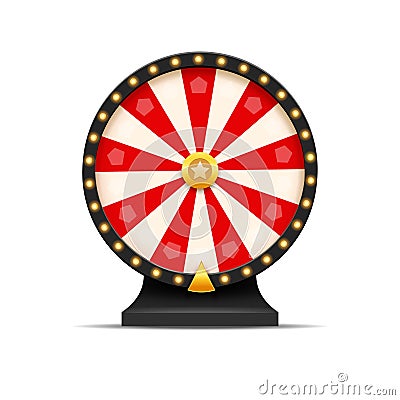 Wheel Of Fortune lottery luck illustration. Casino game of chance. Win fortune roulette. Gamble chance leisure Vector Illustration