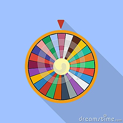 Wheel of Fortune luck flat icon Vector Illustration