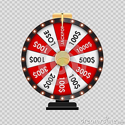 Wheel of Fortune, Lucky Icon on Transparent Background. Vector Illustration Vector Illustration