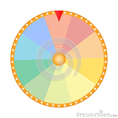 Wheel of fortune for the prize draw on a white background Vector Illustration