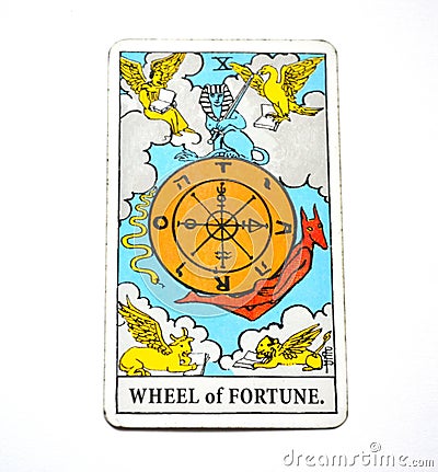 Wheel of Fortune Tarot Card Growth Abundance Good omen Stock Photo