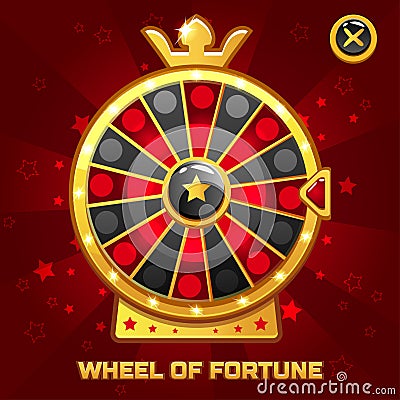 Wheel of Fortune For Ui Game Vector Illustration