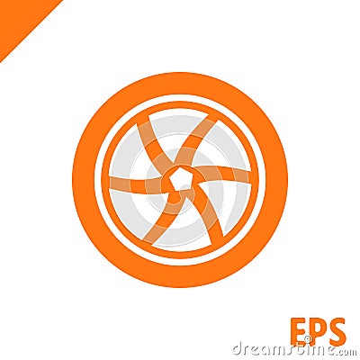 Wheel icon stock vector illustration flat design Vector Illustration