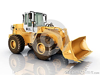 Wheel Loader Cartoon Illustration