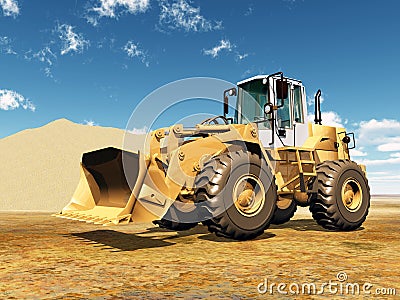 Wheel Loader Cartoon Illustration