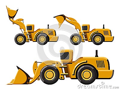 Wheel loader set Vector Illustration