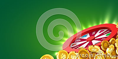 Wheel of luck or fortune. Colorful gambling wheel. Online casino. Banner for internet casino. Big win concept. Vector Illustration