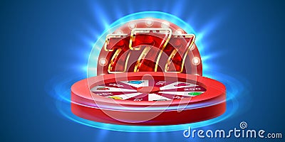 Wheel of luck or fortune. Colorful gambling wheel. Online casino. Banner for internet casino. Big win concept Vector Illustration